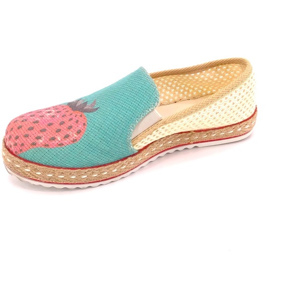 Goby Strawberry Print Espadrille Slip On Shoes Size 39 US 9 - Picture 5 of 10